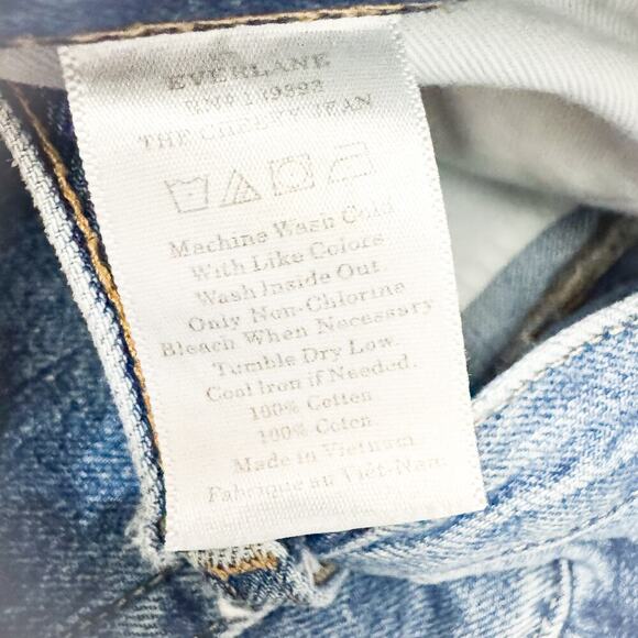 Everlane The Cheeky Jean Button Fly Medium Wash Denim Size 25 Crop - Picture 7 of 8